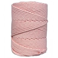 Virvė medvilninė sukta peach apvali 4mm